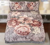 4pcs Embossed Bed Cover Set Double Bed-Maroon-1110